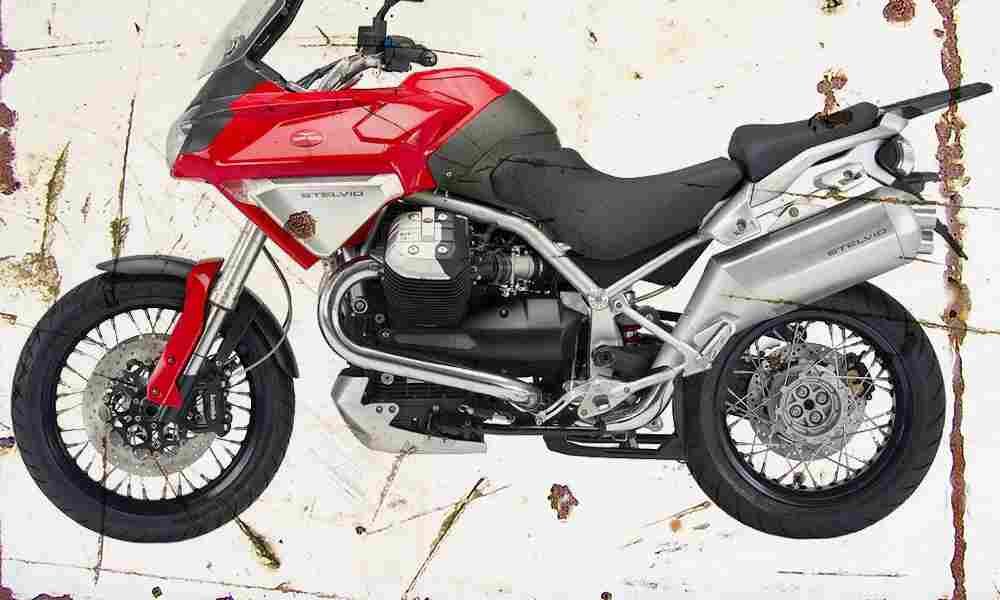 MotoGuzzi Stelvio1200 2008 Aged Vintage A4 Photo Print
