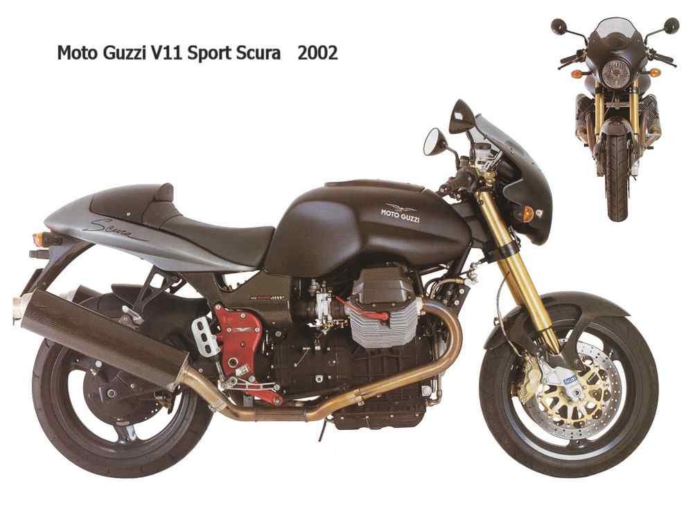 MotoGuzzi V11Sport Scura 2002 motorbike A4 Photo Print