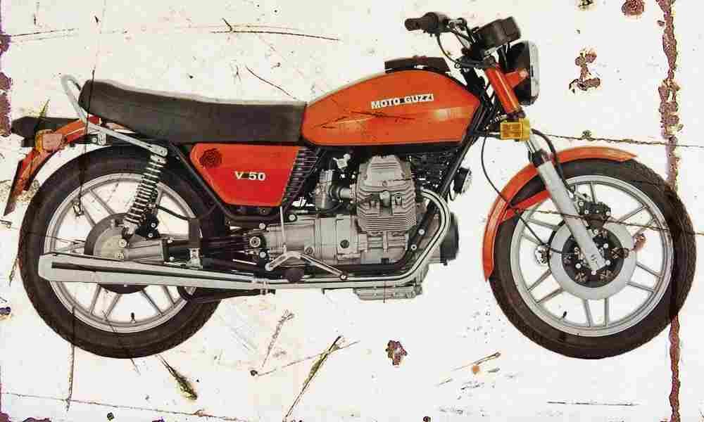 MotoGuzzi V50 1976 Aged Vintage A4 Photo Print