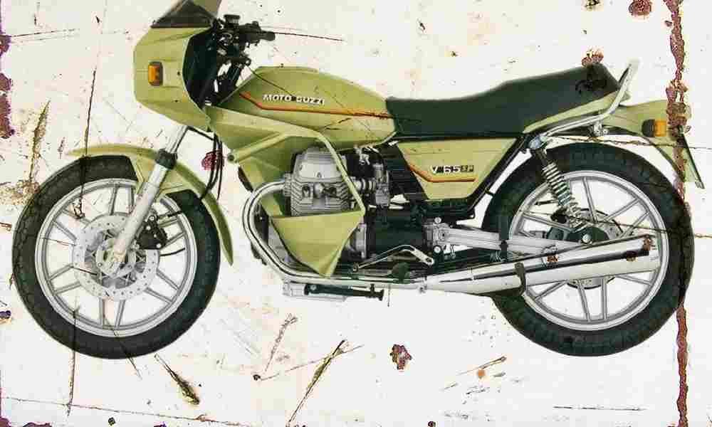 MotoGuzzi V65SP 1984 Aged Vintage A4 Photo Print