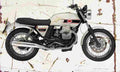 MotoGuzzi V7 Classic 2008 Aged Vintage A4 Photo Print