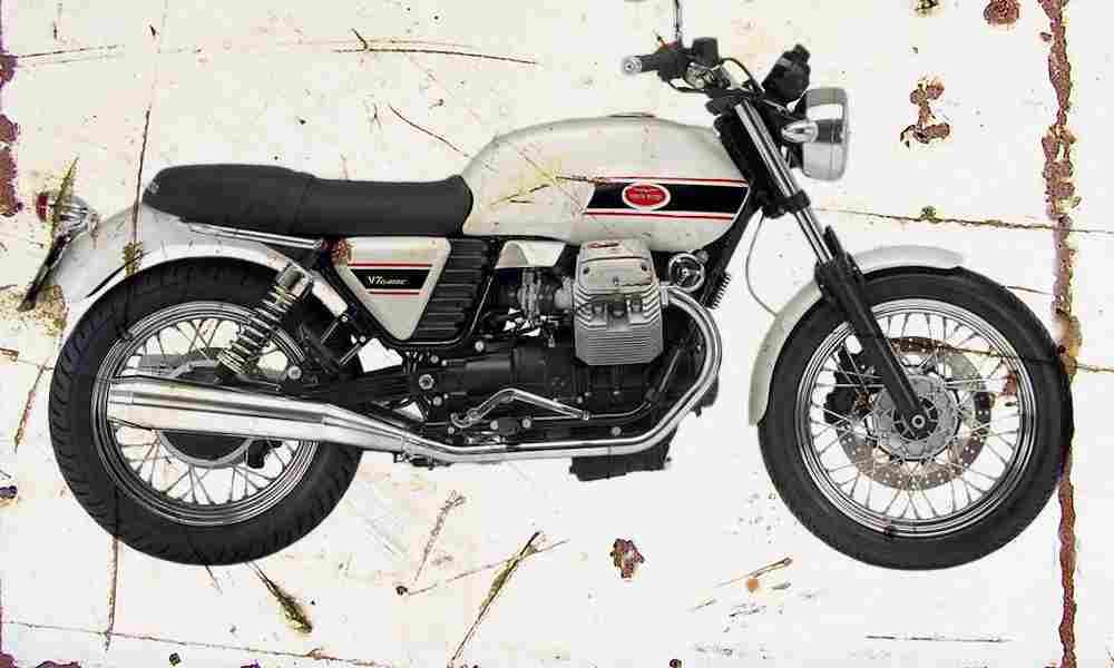 MotoGuzzi V7 Classic 2008 Aged Vintage A4 Photo Print