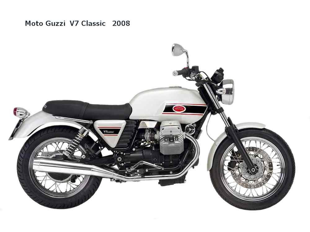 MotoGuzzi V7 Classic 2008 motorbike A4 Photo Print