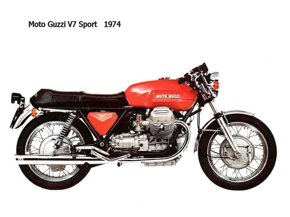 MotoGuzzi V7Sport 1974 motorbike A4 Photo Print