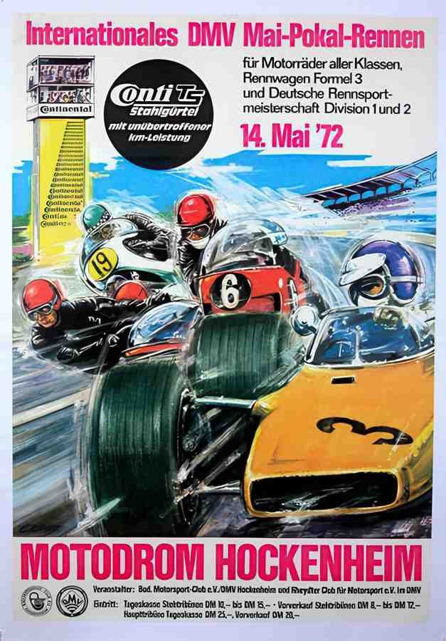 MotoHockenheim72 Vintage Advert A4 Photo Print