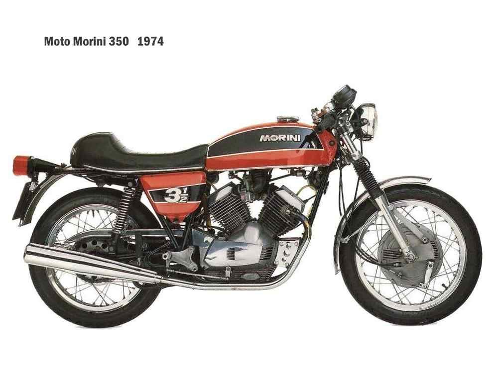 MotoMorini 350 1972 motorbike A4 Photo Print