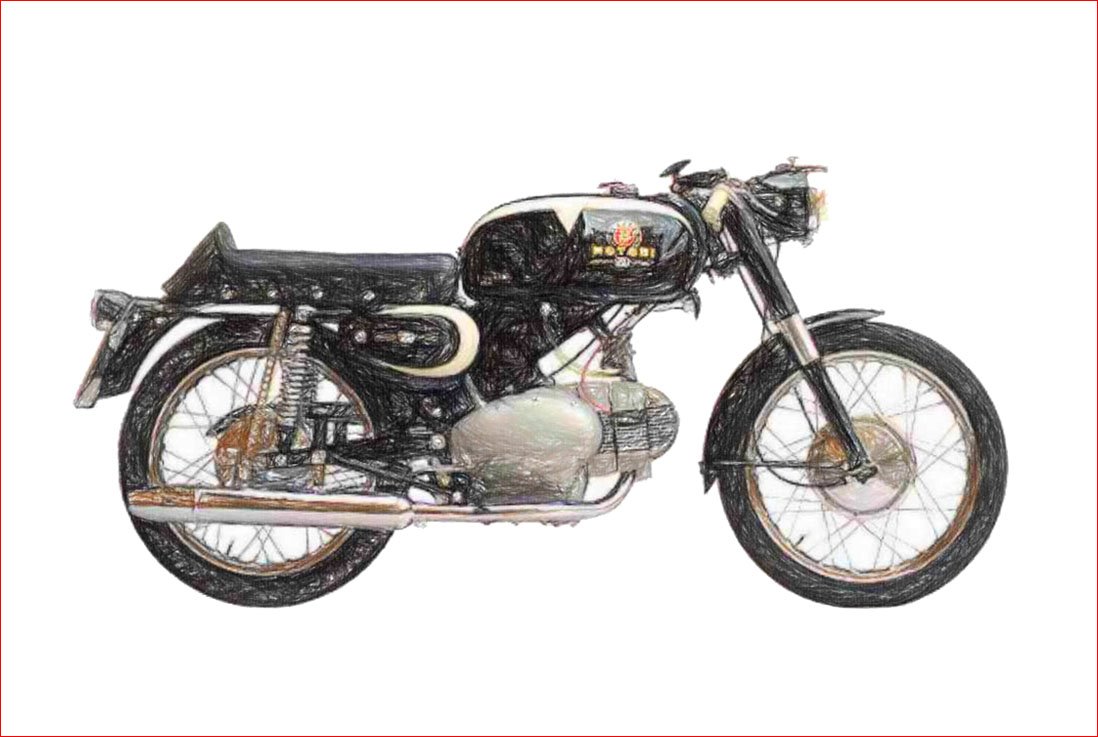 Motobi Sprite 200 1965 PENCIL 2020 A4 Photo Print