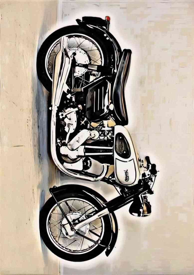 Motorbike Norton Es2 1956 DRAW A4 Photo Print