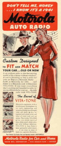 Motorola Auto Radio 1940s Vintage Retro Advert Poster