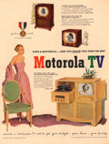 Motorola Tv Woman 1950s Vintage Retro Advert Poster