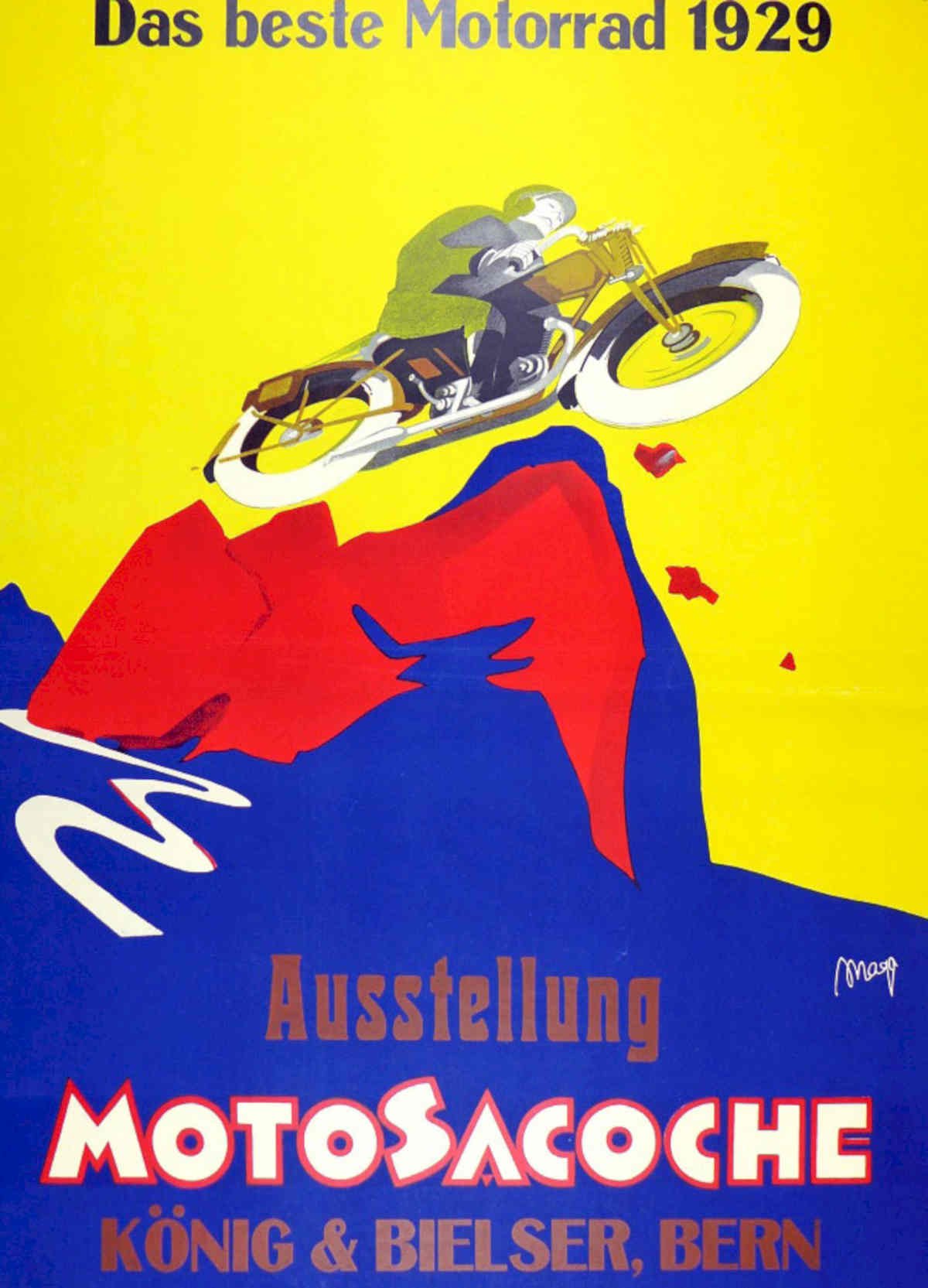 Motosacoche 1929 Exhibition Vintage Retro Advert Poster A4 Photo Print