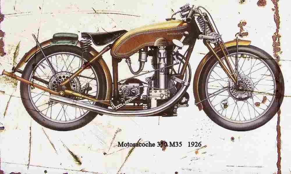 Motosacoche 350 M35 1926 Aged Vintage A4 Photo Print