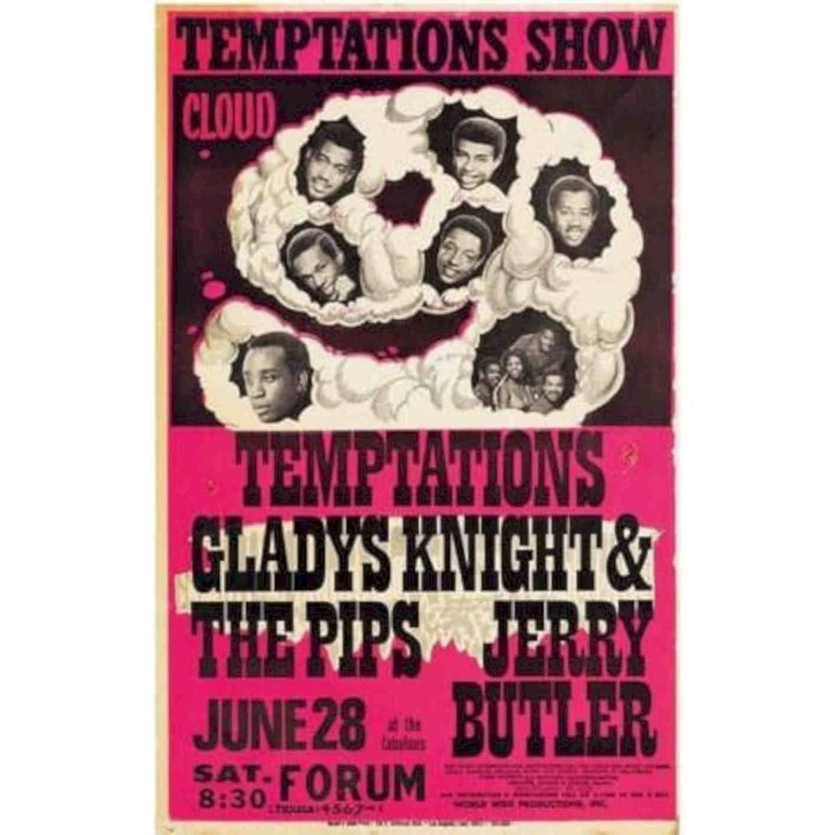 Motown Temptations Gladys Knight Concert Vintage Retro Advert Poster A4 Photo P