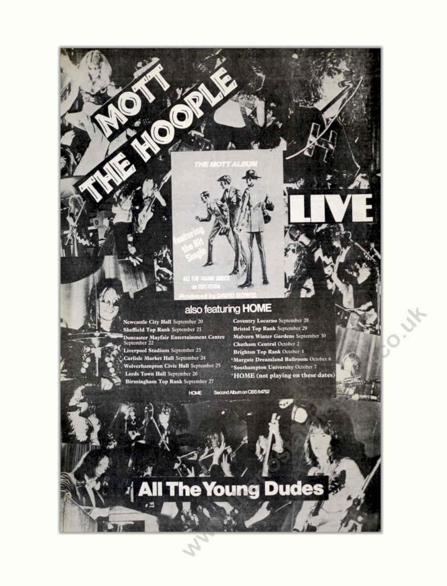 Mott Hoople Dudes Vintage Retro Advert Poster A4 Photo Print