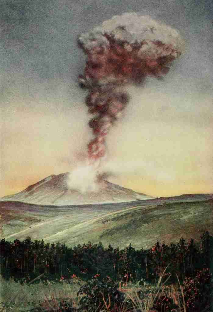 Mount Asama in Eruption Missionary Joys in Japan 1913 A4 Photo Print
