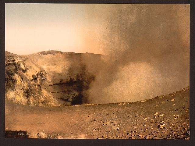 Mount Vesuvius the crater Naples Vintage A4 Photo Print