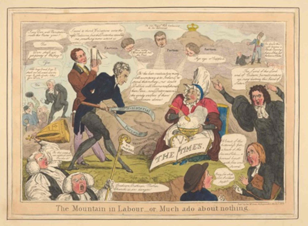 Mountain Labour Times GB Cartoon Vintage Retro Advert Poster