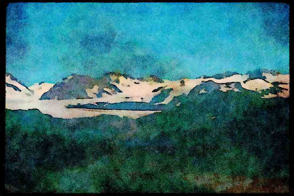 Mountains 114001 Majestic Mountain Wilderness A4 Limited Edition Watercolour Print