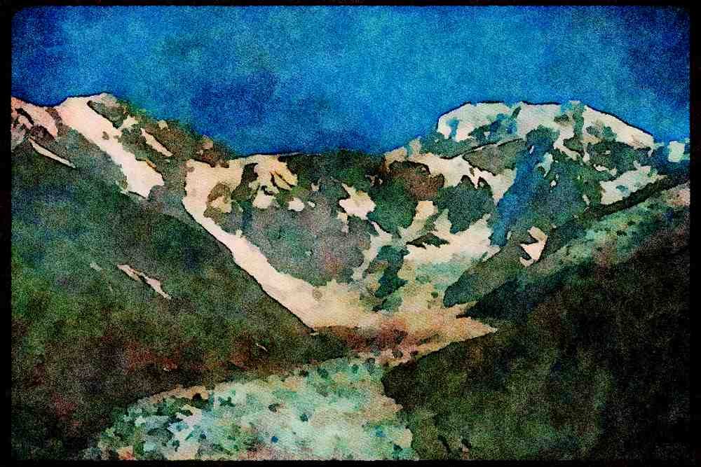 Mountains 114004 Glacier Country A4 Limited Edition Watercolour Print