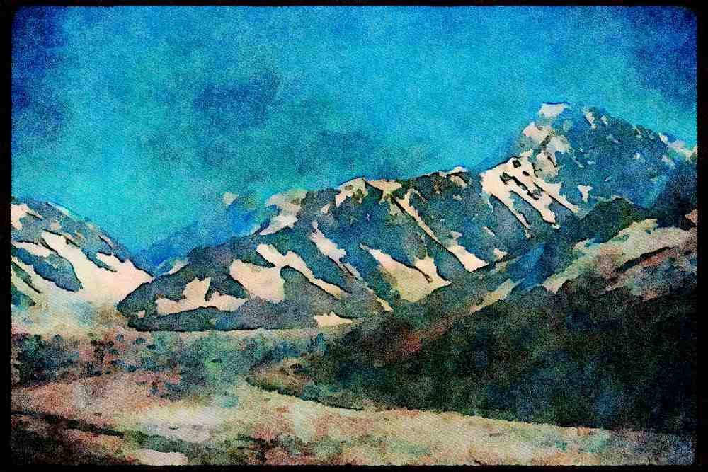 Mountains 114006 Enormous Glacier A4 Limited Edition Watercolour Print