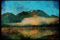 Mountains 114010 Dawn Mist Over Wilderness Mountain Lake A4 Limited Edition Watercolour Print