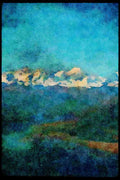 Mountains 114018 Rugged Wilderness Mountain Range A4 Limited Edition Watercolour Print
