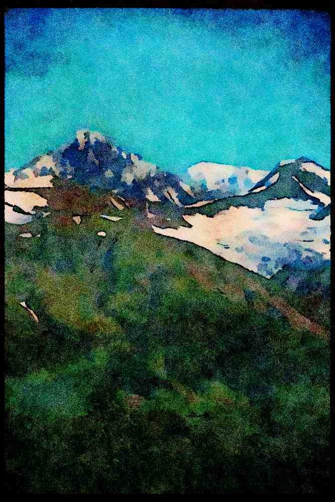 Mountains 114019 Magnificent Mountain Wilderness A4 Limited Edition Watercolour Print