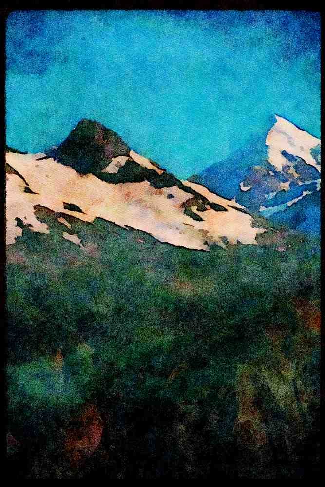 Mountains 114020 Mountain Wilderness A4 Limited Edition Watercolour Print
