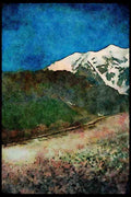 Mountains 114027 A 'River Of Ice' Glacier Country A4 Limited Edition Watercolour Print