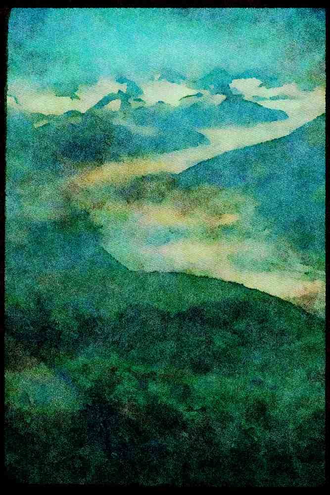 Mountains 114030 Magnificent Glacier A4 Limited Edition Watercolour Print