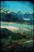 Mountains 114033 Magnificent Glacier Emptying Into Sea A4 Limited Edition Watercolour Print