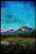 Mountains 114039 Glorious Pristine Mountain Country A4 Limited Edition Watercolour Print