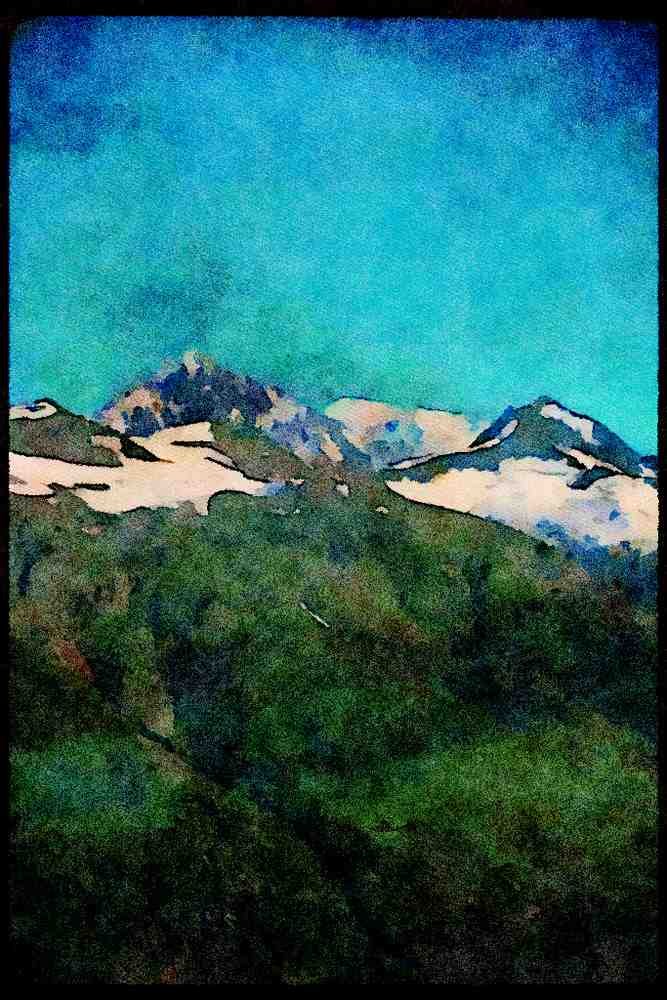Mountains 114046 Magnificent Mountain Wilderness A4 Limited Edition Watercolour Print