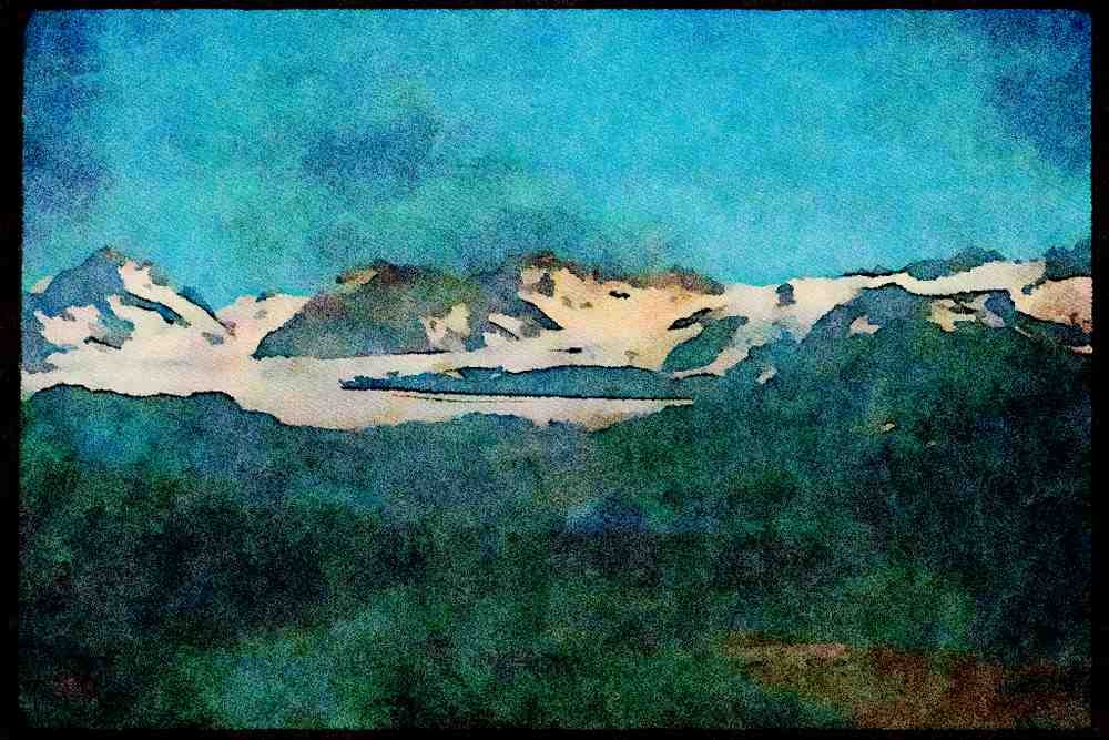 Mountains 114047 Majestic Mountain Wilderness A4 Limited Edition Watercolour Print