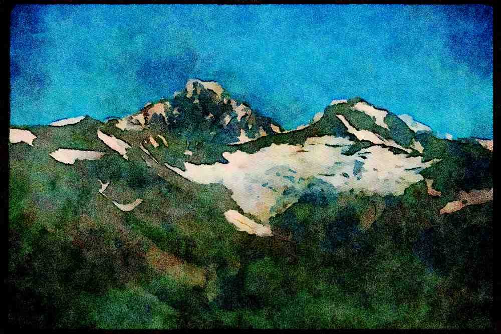 Mountains 114048 Magnificent Mountain Wilderness A4 Limited Edition Watercolour Print