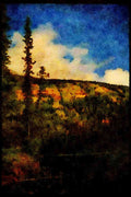 Mountains 114065 Wilderness Lake Shore A4 Limited Edition Watercolour Print