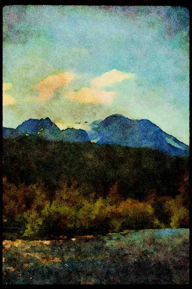 Mountains 114081 Wilderness River A4 Limited Edition Watercolour Print