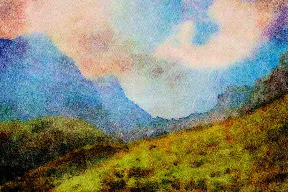 Mountains 213026 Arlberg, Austria A4 Limited Edition Watercolour Print
