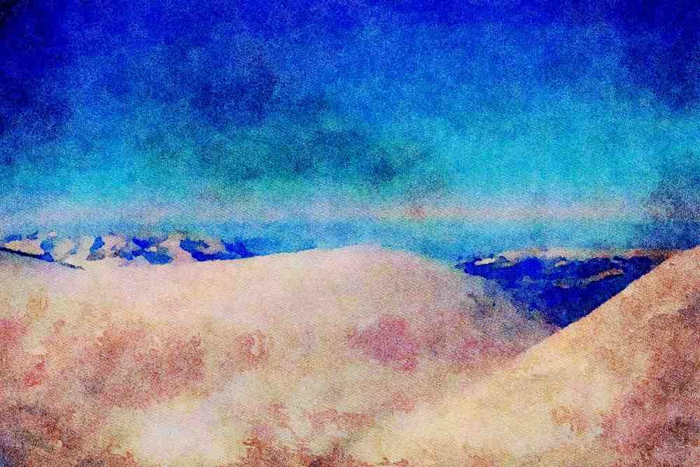 Mountains 213033 Swiss Alps A4 Limited Edition Watercolour Print