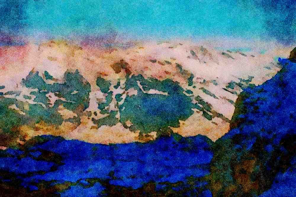 Mountains 213034 Swiss Alps A4 Limited Edition Watercolour Print