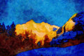 Mountains 213036 Mt. Eiger At Sunset, Switzerland A4 Limited Edition Watercolour Print