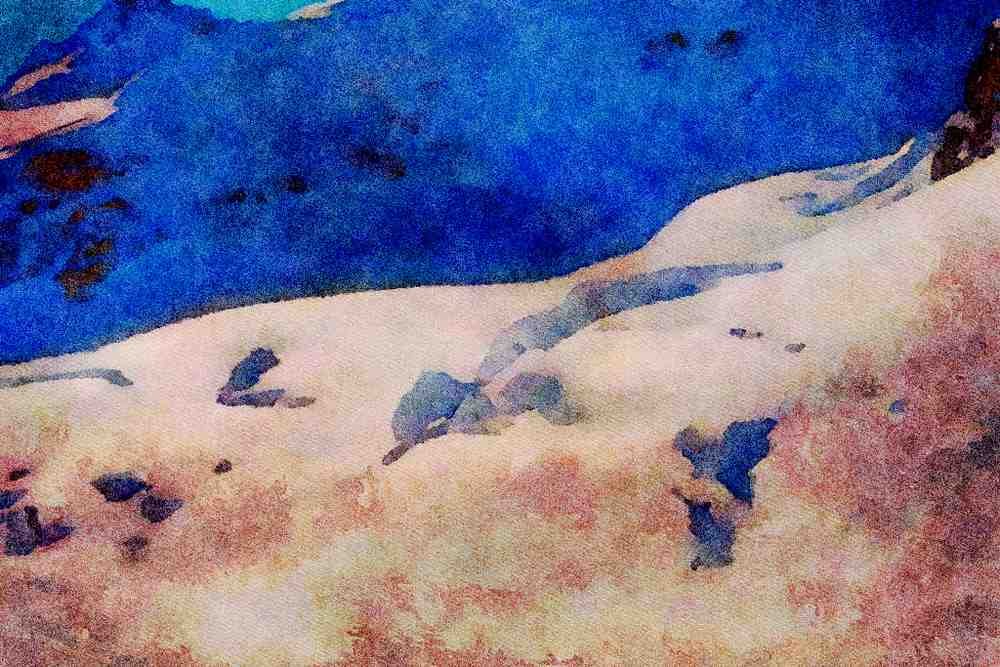 Mountains 213040 Glacier, Switzerland A4 Limited Edition Watercolour Print