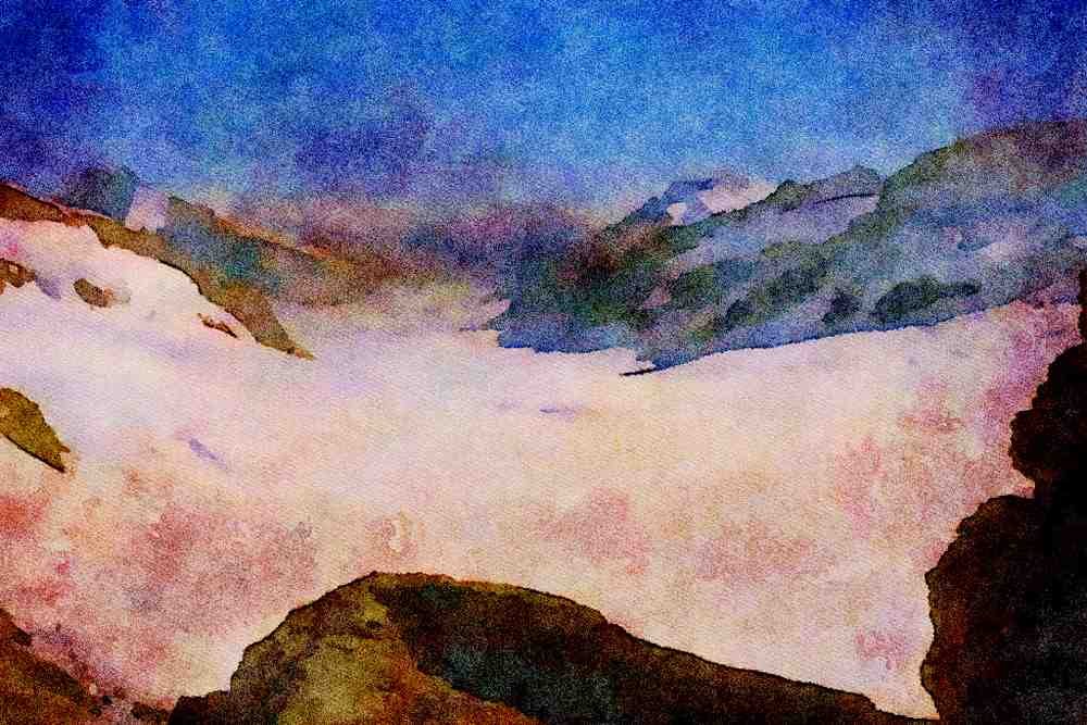 Mountains 213051 Swiss Alps A4 Limited Edition Watercolour Print