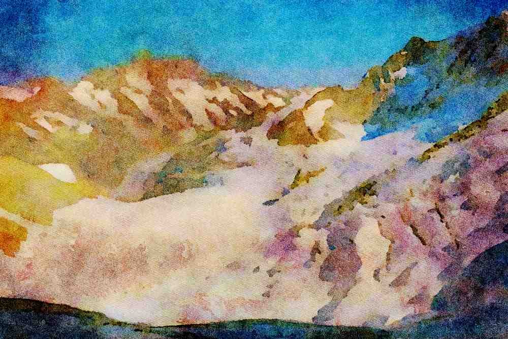 Mountains 213053 Swiss Alps A4 Limited Edition Watercolour Print