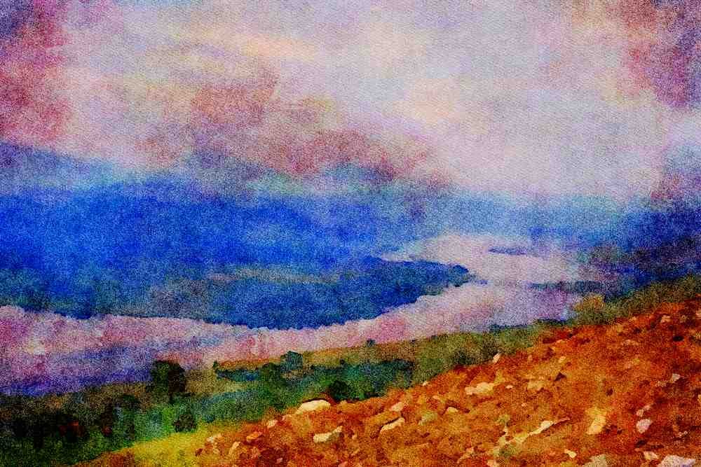 Mountains 213058 Loch Heron, Scotland A4 Limited Edition Watercolour Print