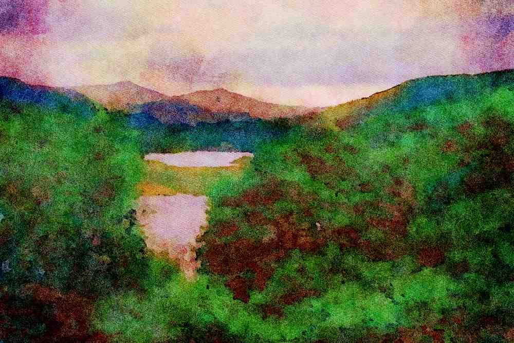 Mountains 213061 Loch Tommel, Scotland A4 Limited Edition Watercolour Print