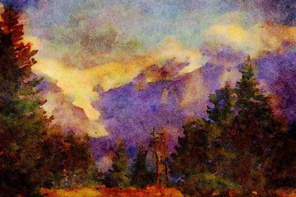Mountains 213065 Swiss Alps A4 Limited Edition Watercolour Print