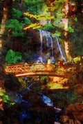 Mountains 213067 Waterfalls, Switzerland A4 Limited Edition Watercolour Print