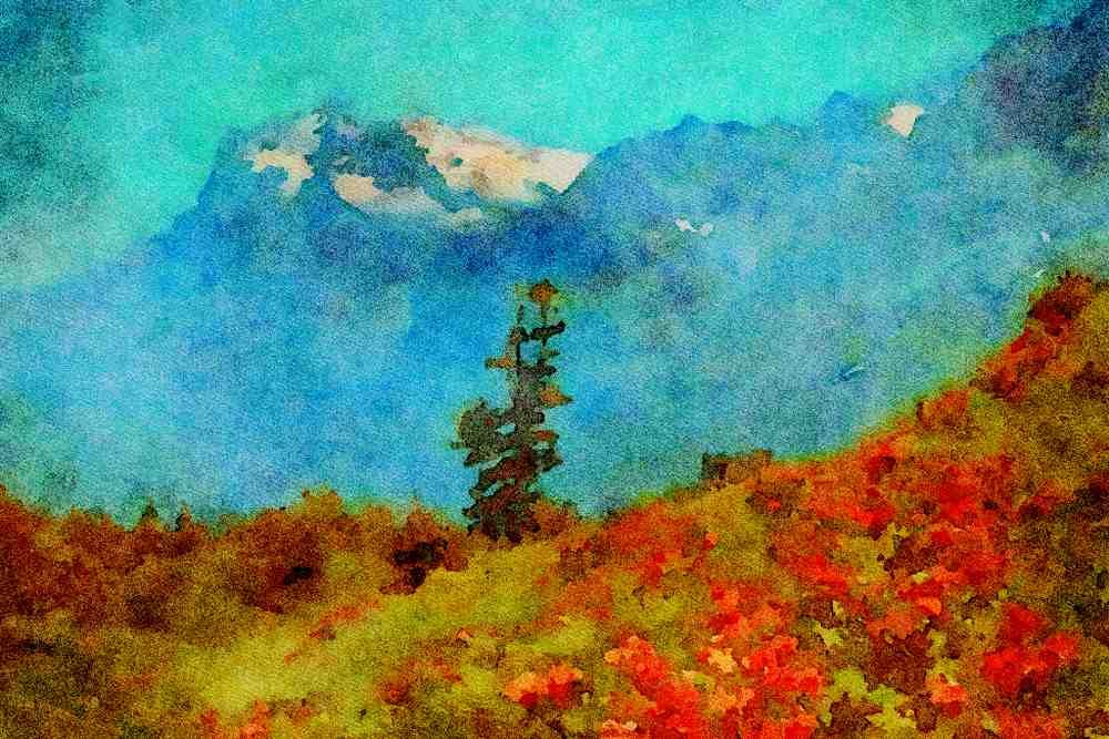 Mountains 213083 Wetterhorn, Switzerland A4 Limited Edition Watercolour Print