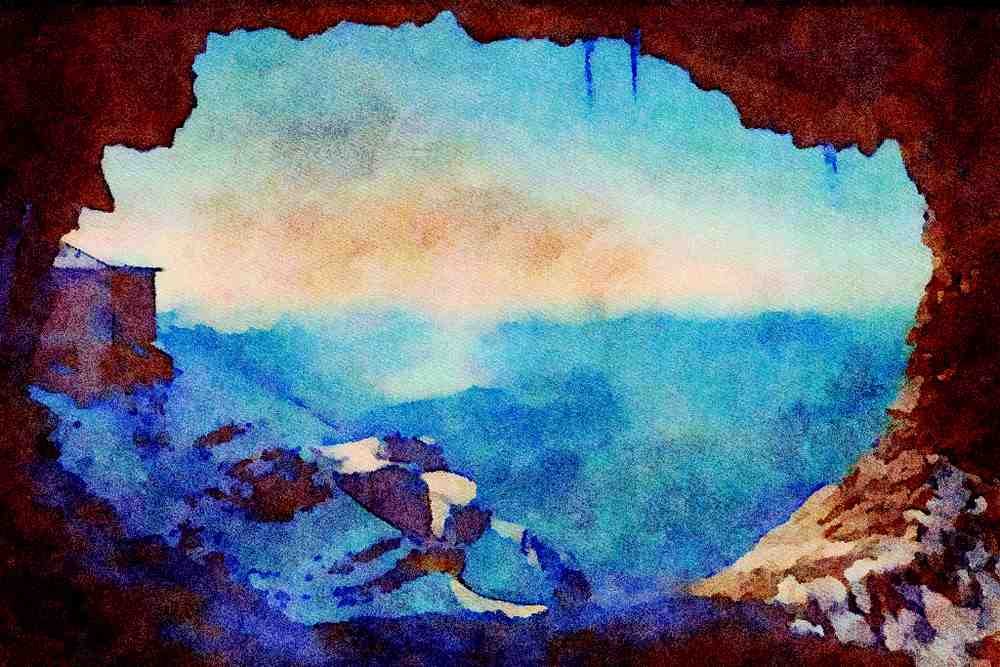 Mountains 213084 View From Pilatus, Switzerland A4 Limited Edition Watercolour Print